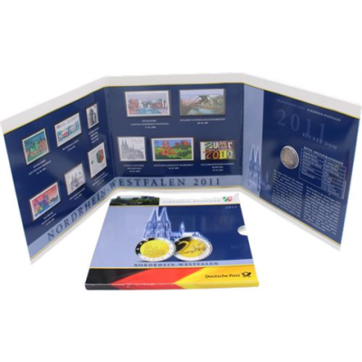 Deutschland-2Euro-Briefmarken-2011-Kölner Dom-Folder