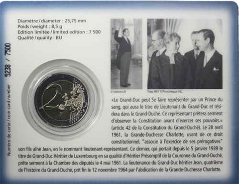 Luxemburg 2 EUro 2011 Prinz Jean I