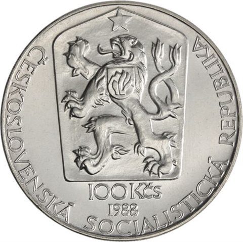 Tschechien-100 Korun-1988-AGstgl-Weltaustellung Prag-RS