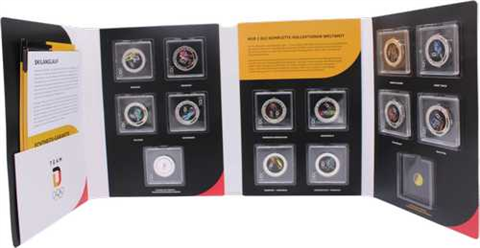 Deutschland-40xMedaillen-AG-Tokio-Peking-Folder Set