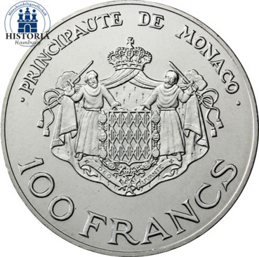 Monaco 100 Francs 1982 bfr. Fürst Rainier und Kronprinz Albert