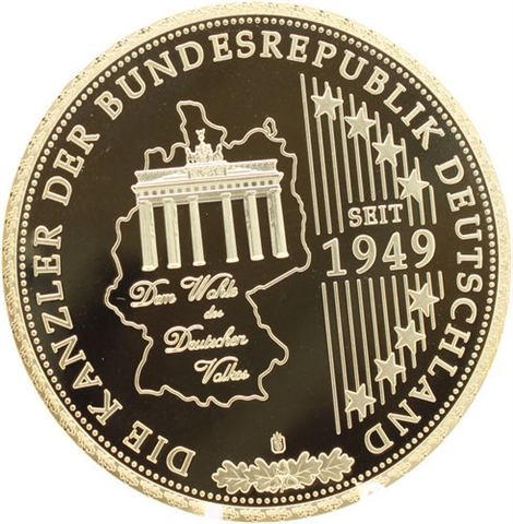 Deutschland-Medaille-2019-PP-Angela Merkel-vergoldet-Farbe-RS