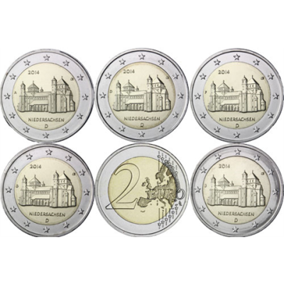 Deutschland-2Euro-2014-Michaeliskirche-Münzzeichen-ADFGJ-RS-VS