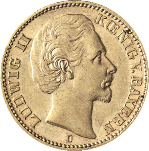 Kaiserreich 20 Mark 1872 - 1873 König Ludwig II. von Bayern J.194 