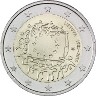 EU Flagge 2 Euro Münzen Litauen Gemeinschaftsausgabe