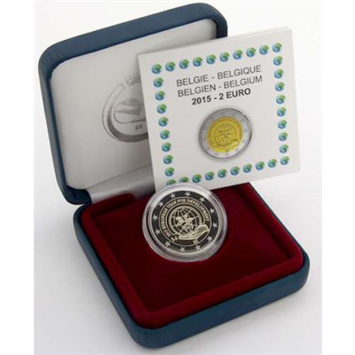 Belgien 2 Euro 2015 PP Europäisches Jahr der Entwicklung im Etui