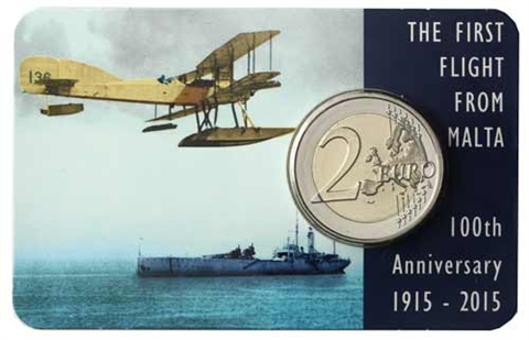 Malta-2Euro-2015-Stgl-CoinCard-ErsterFlug-RS