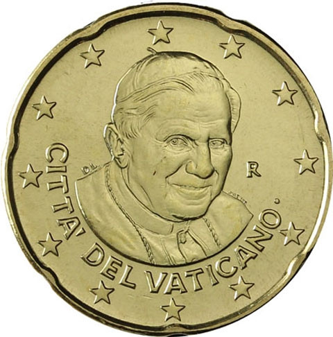Vatikan Kursmünzen 20 Cent 2009 Stgl.Papst Benedikt XVI.