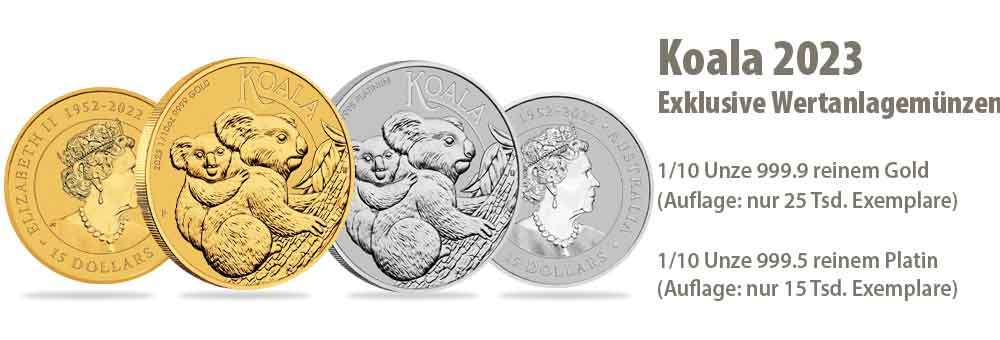 1/10 Unze Gold und Platin Koala